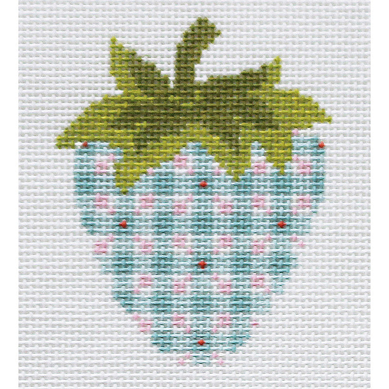 Strawberry Needlepoint:  -Blue checks with pink