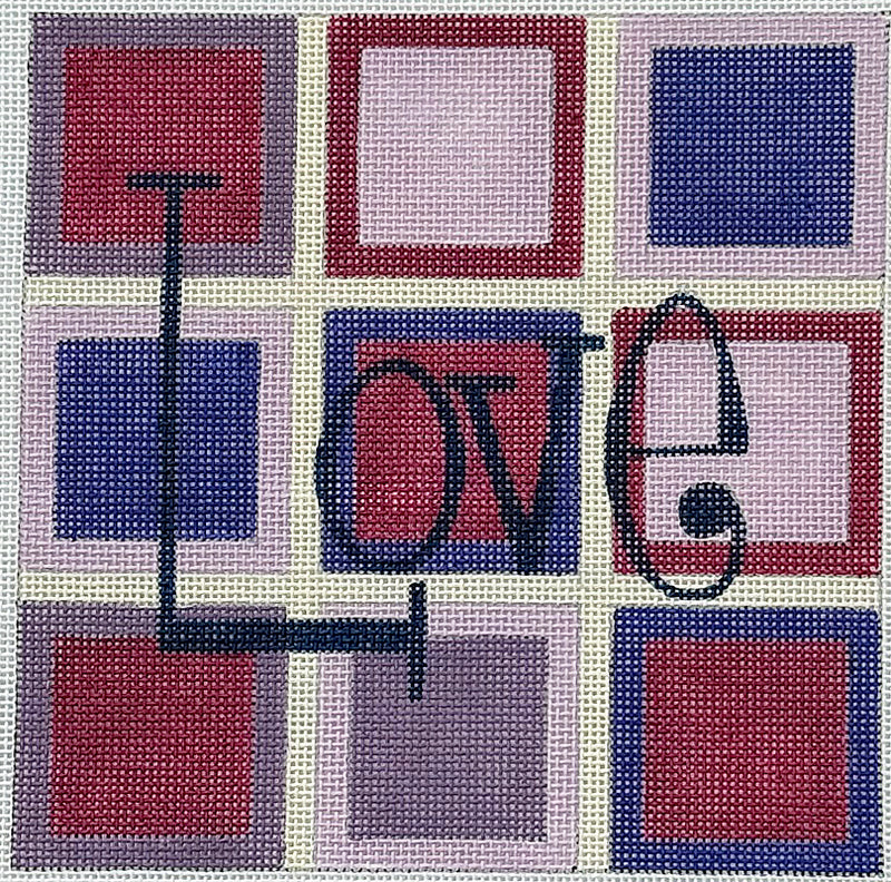 LOVE squares needlepoint