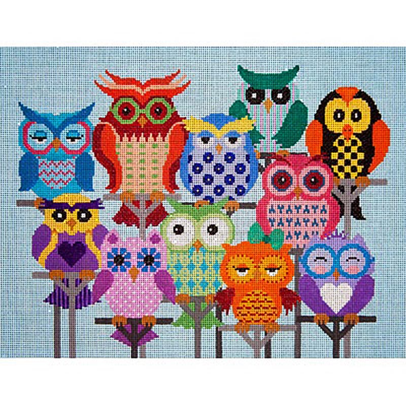 Cluster of Whimsical Owls