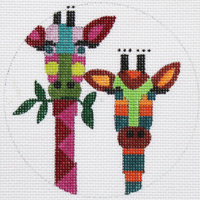 Abstract Zoo Animals Ornament: Giraffes