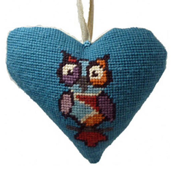 Needlepoint Lavender Heart Ornament Kit Funky Owl