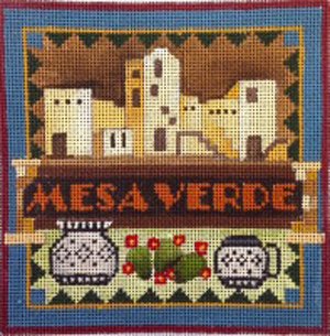 Mesa Verde national park needlepoint by Denise De Rusha  - Canvas Only