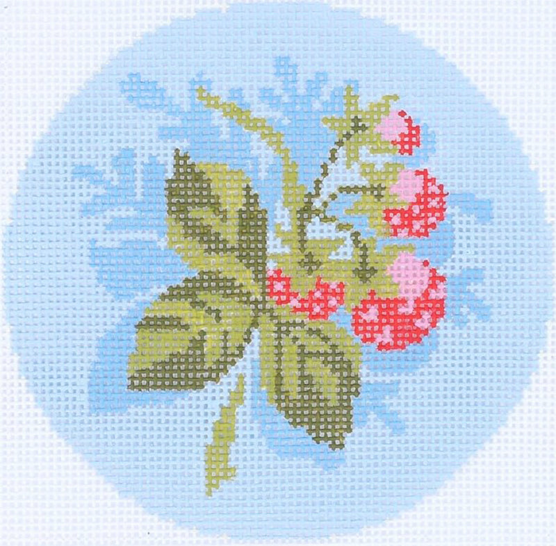 Strawberries Needlepoint Ornament