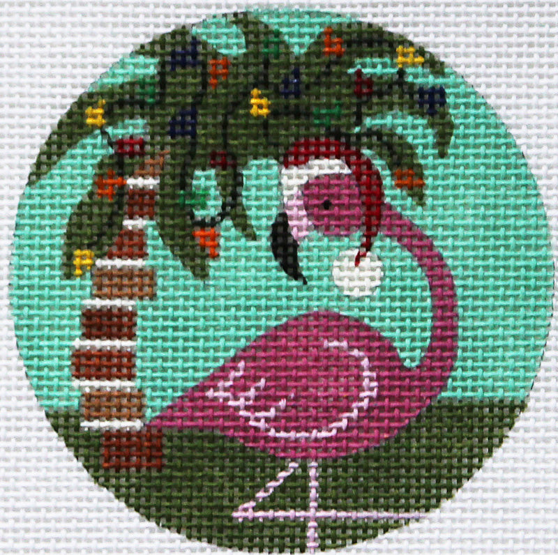 Flamingo with Palm Tree Ornament