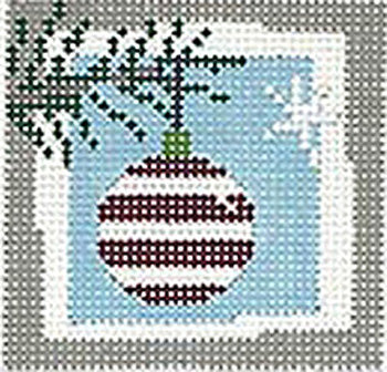 Pippin Studio Burgundy and White Bauble