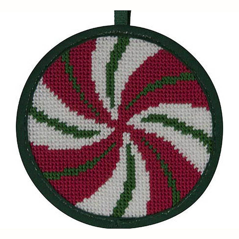 Needlepoint Christmas Ornament Kit Peppermint Swirl