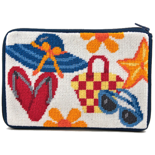 beach accessories needlepoint purse by stitch and zip