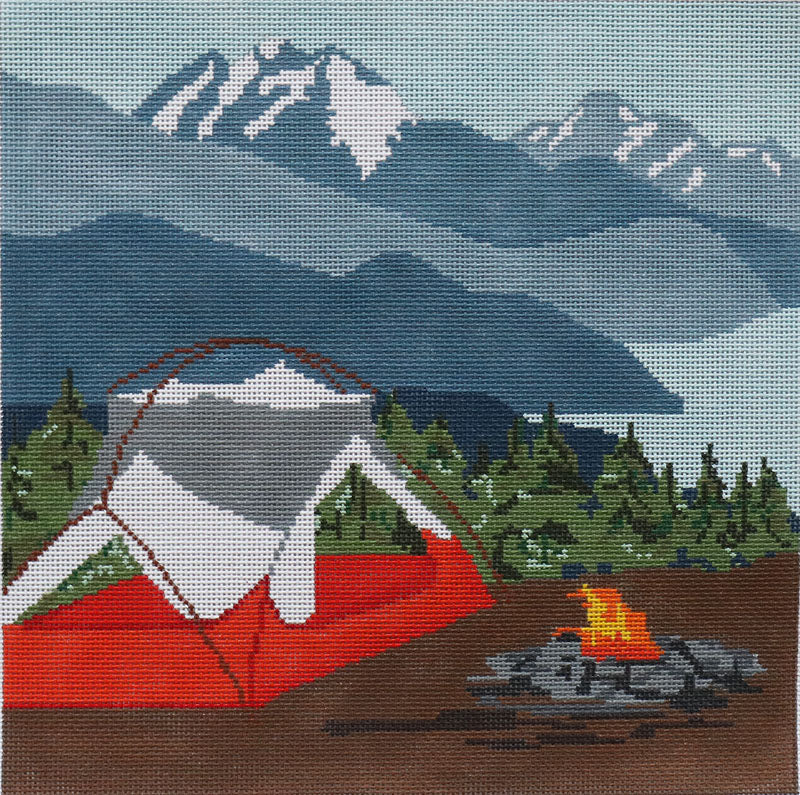 Rocky Mountain Campsite Needlepoint
