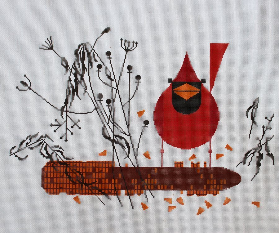 Cardinal on the Corn - Canvas Only