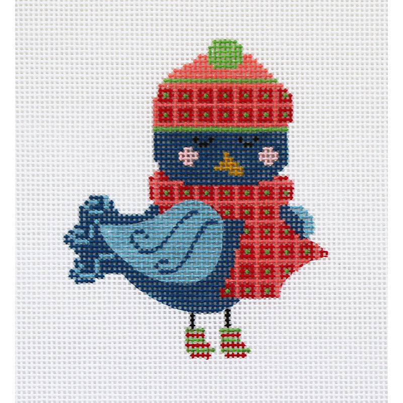 Blue Bird with Red Scarf
