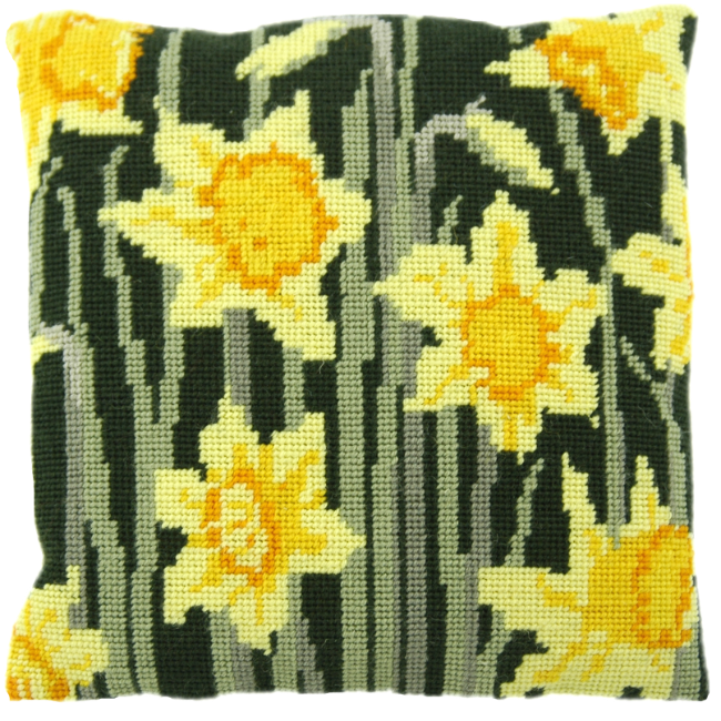 Needlepoint Pillow Kit Daffodils