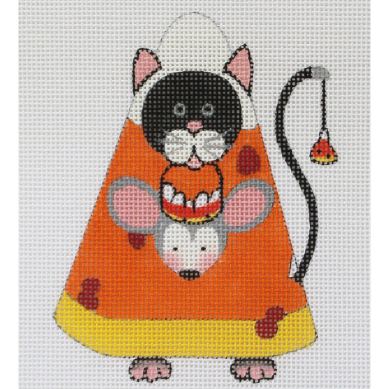 Whimsical Candy Corn Cat by Lainey Daniels