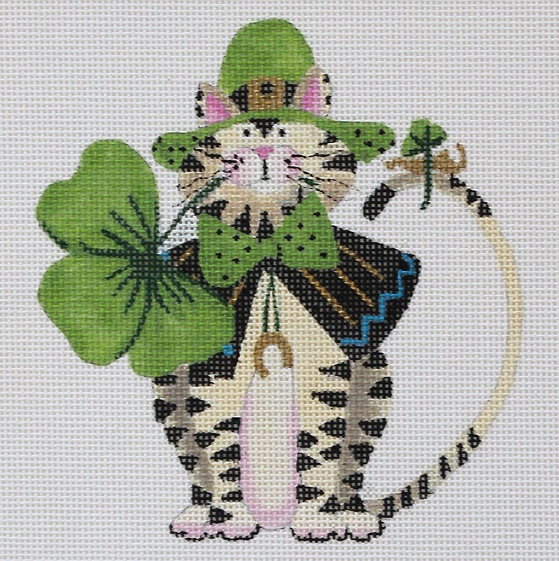 Whimsical St. Patricks Day Cat by Lainey Daniels