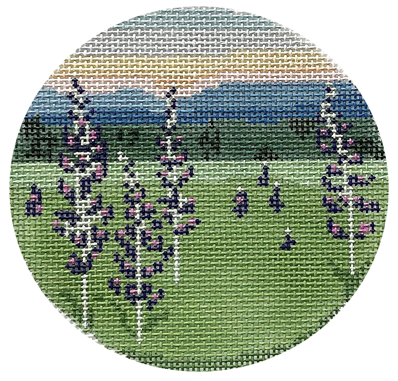 Lupine Field Needlepoint Ornament