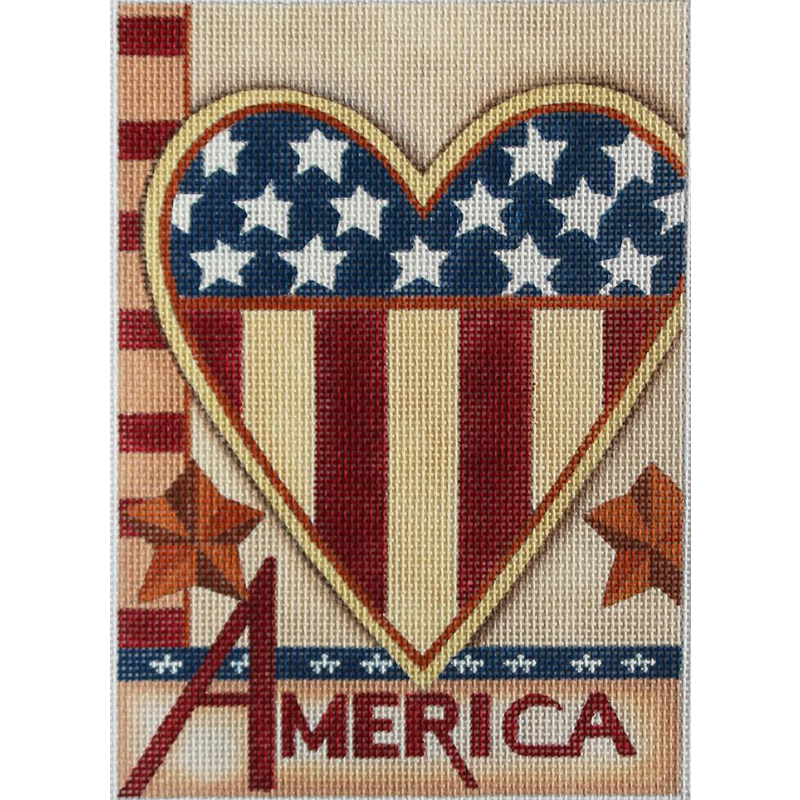 Heart of America needlepoint canvas