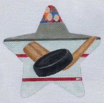 Hockey Needlepoint Star Ornament  - Canvas Only