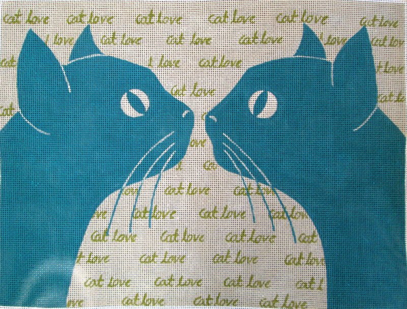Cat Love Needlepoint - Canvas Only