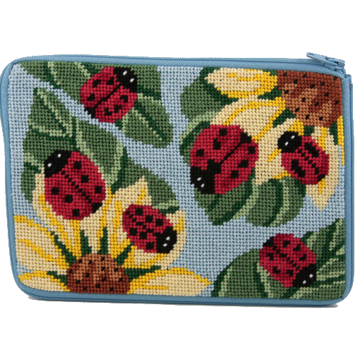 ladybugs needlepoint purse stitch and zip