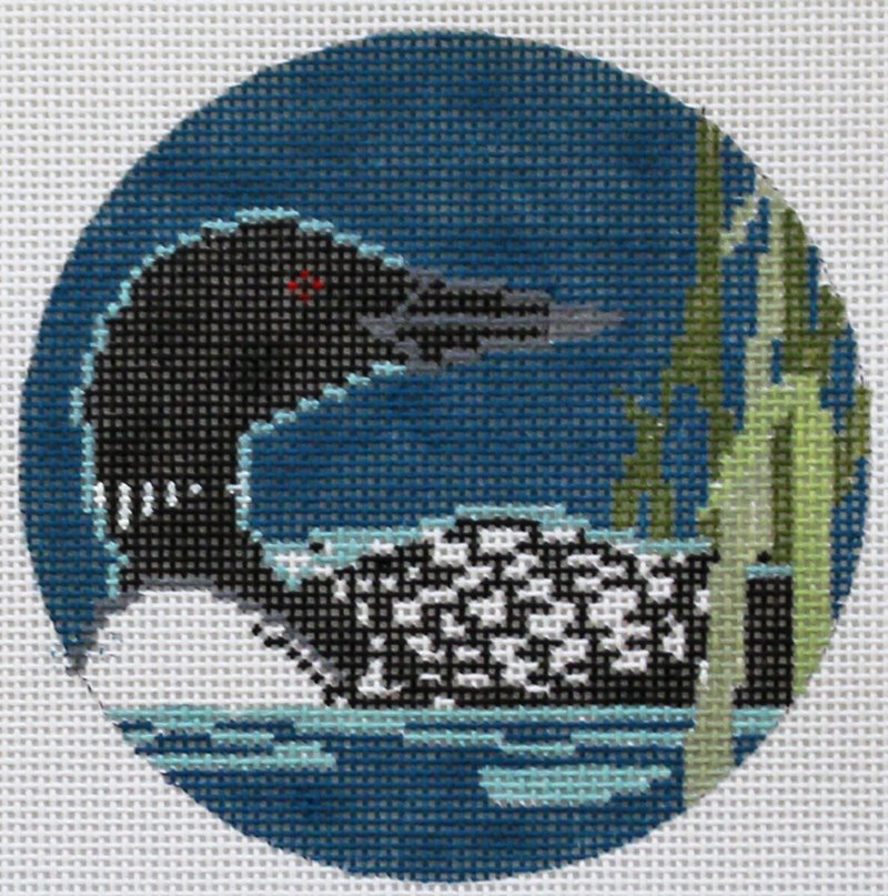 Loon needlepoint design by Cindy Lindgren