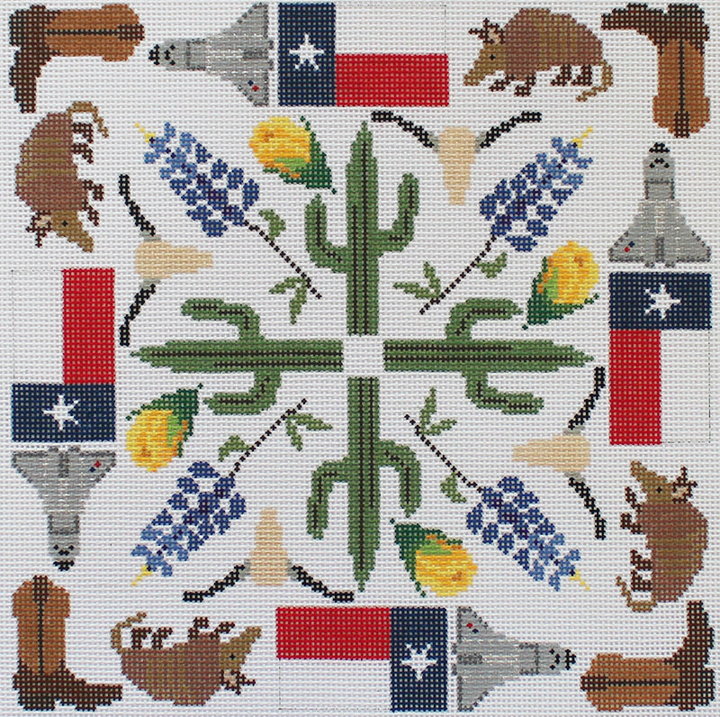 Texas Collage Needlepoint by Mosey Designs