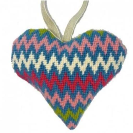 Needlepoint Ornament Heart Bargello