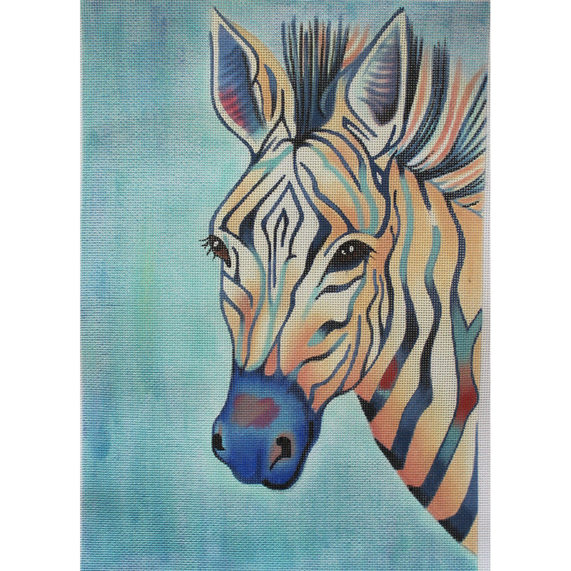 Colorful Zebra needlepoint