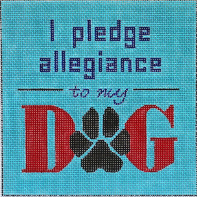 I Pledge Allegiance To My Dog needlepoint by Julie Mar