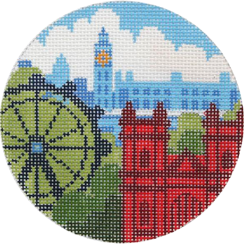 Rooftops of London Needlepoint Ornament