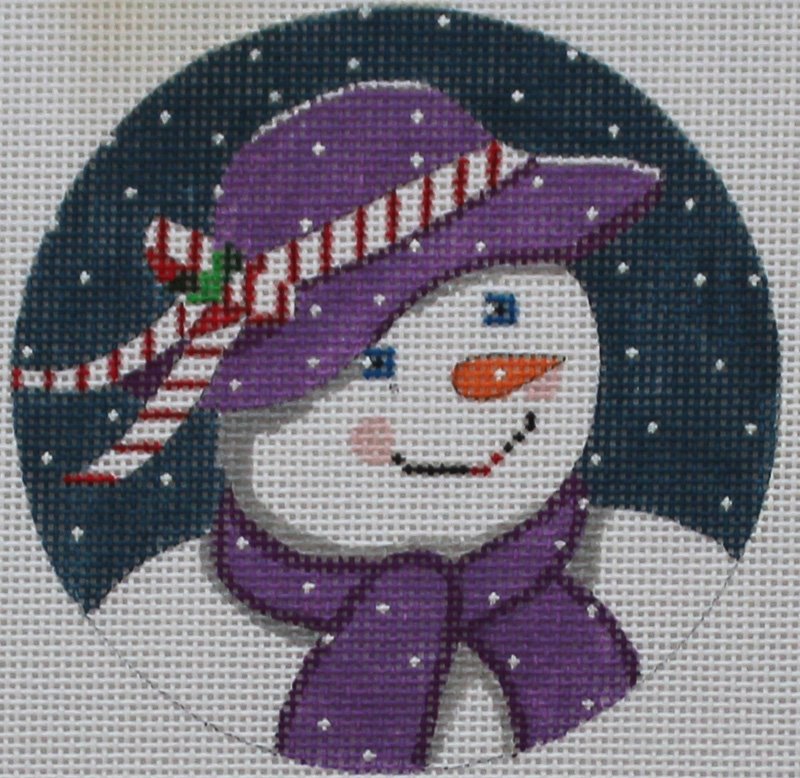 Purple Snowman needlepoint ornament by Purple Palm