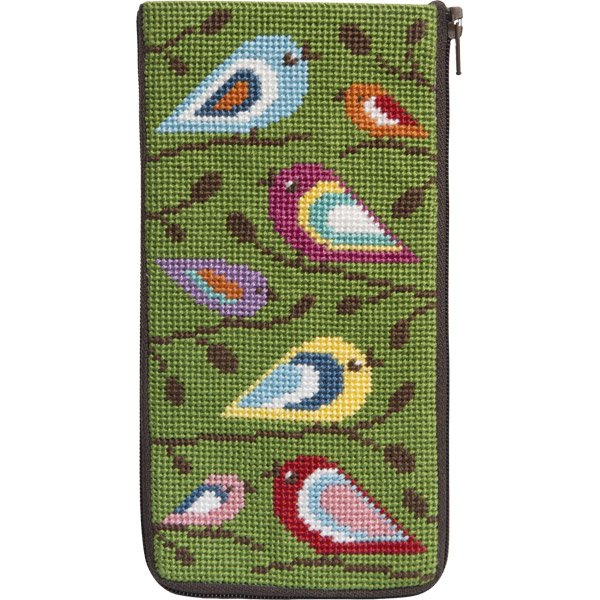 Stitch &amp; Zip Eyeglass Case Birds of Color