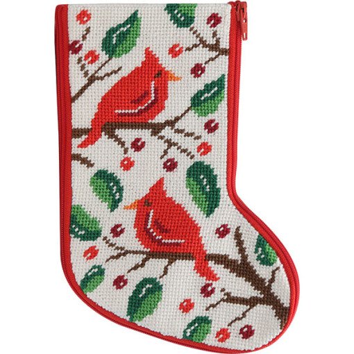 Needlepoint Mini Stocking Kit Cardinals