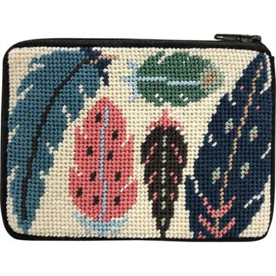 Stitch &amp; Zip Coin Purse Feathers