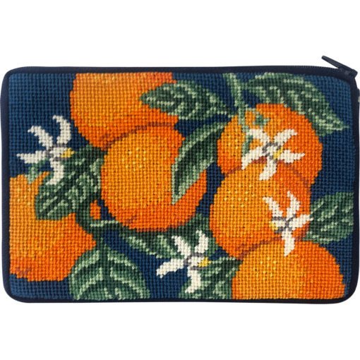 Stitch &amp; Zip Needlepoint Purse Oranges