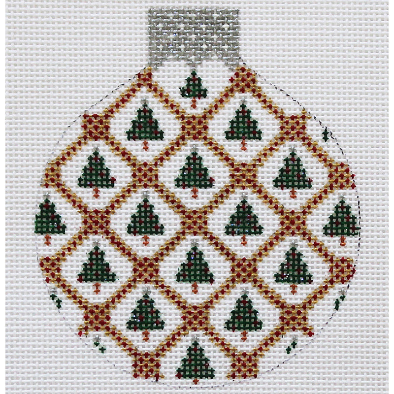 Rows of Christmas Tree Needlepoint Ornament