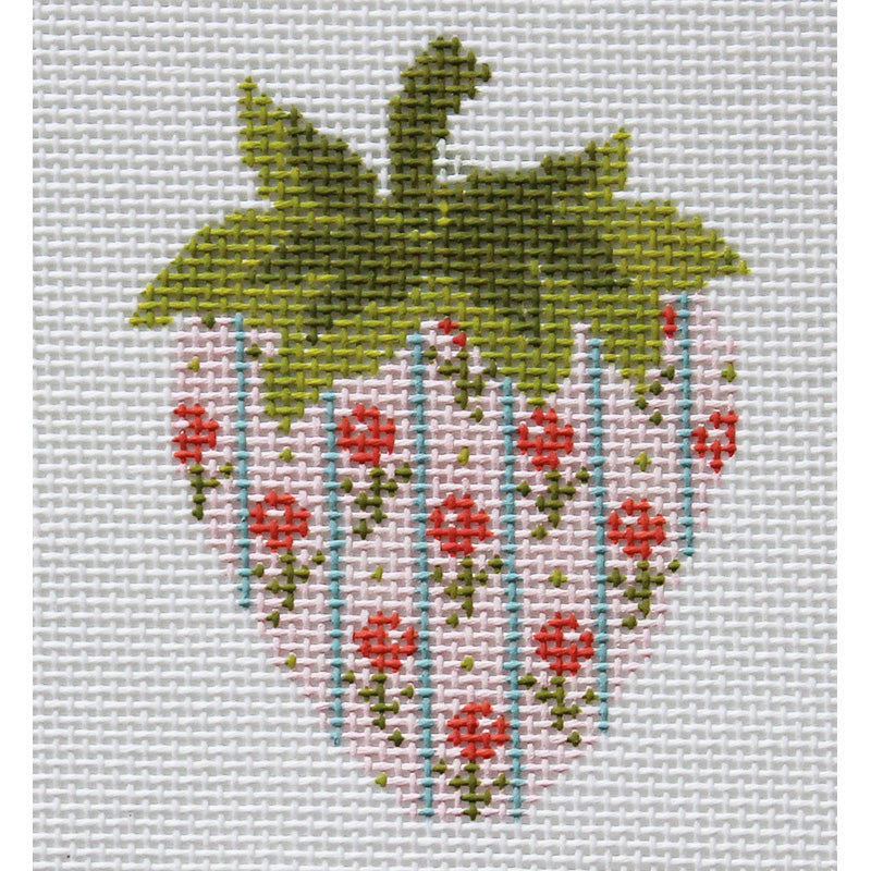 Strawberry Needlepoint:  -Pink Floral Stripes