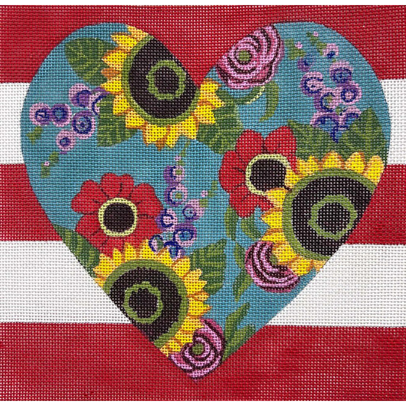 Sunflower Heart Needlepoint