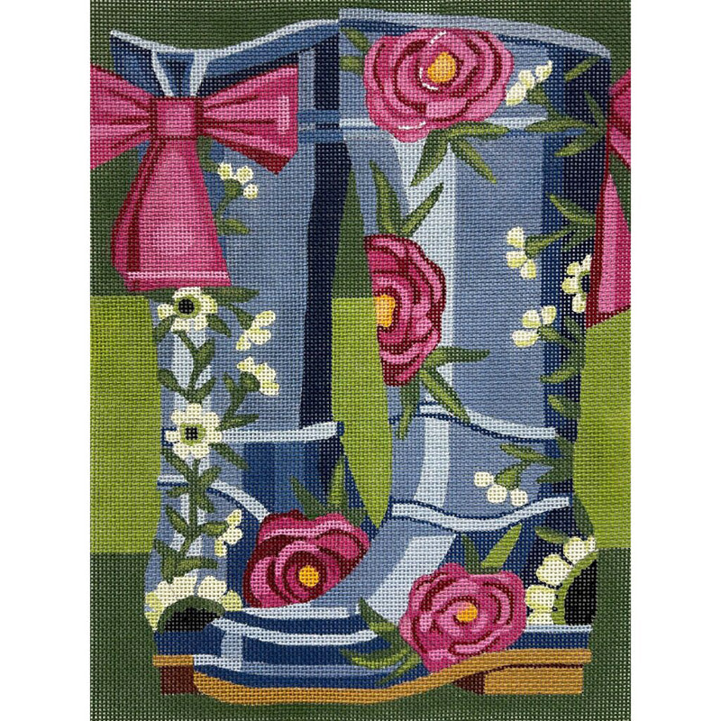 Floral Boots Needlepoint