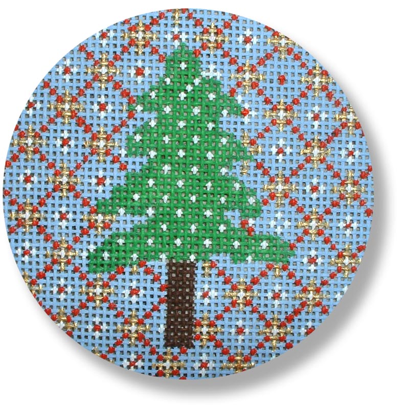 Christmas Tree Rounds by CBK Needlepoint: Single tree