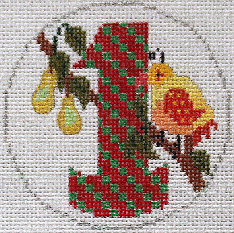 12 Days of Christmas ornament Easy Stitch: Partridge in Pear Tree