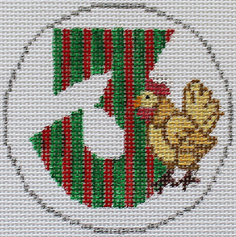 12 Days of Christmas ornament Easy Stitch: Three French Hens