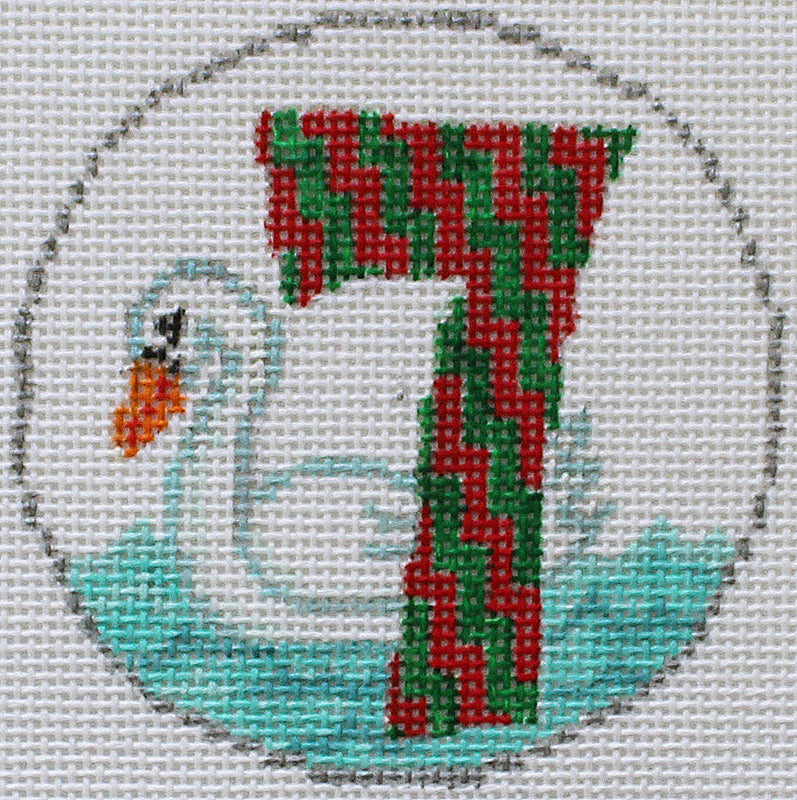 12 Days of Christmas ornament Easy Stitch: Seven Swans