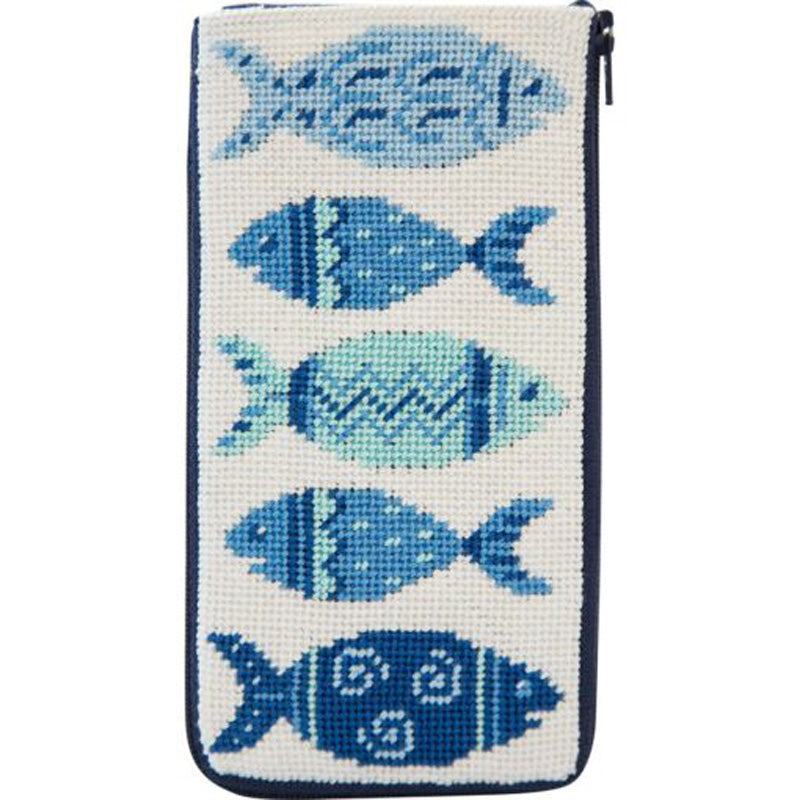 Stitch & Zip Eyeglass Blue Fishes