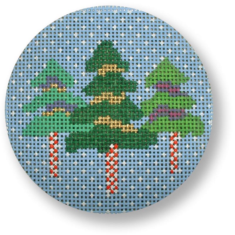 Christmas Tree Rounds by CBK Needlepoint: Three trees