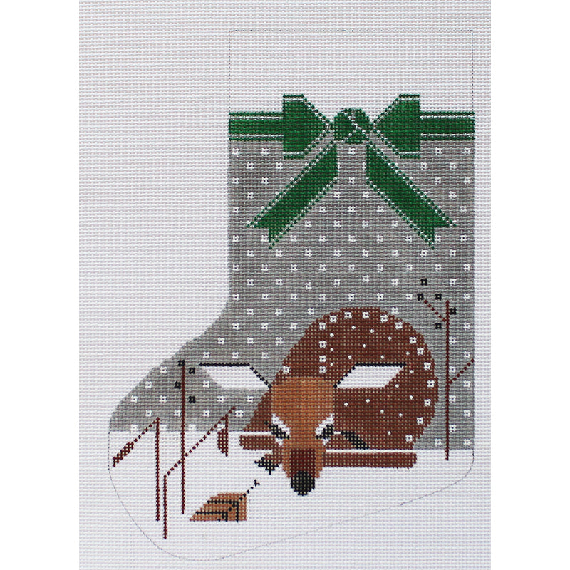 Charley Harper Needlepoint Snow Fawn Stocking