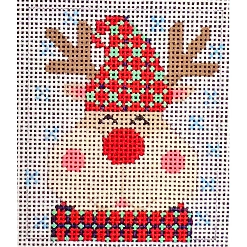 Reindeer in Red ornament on 13 mesh