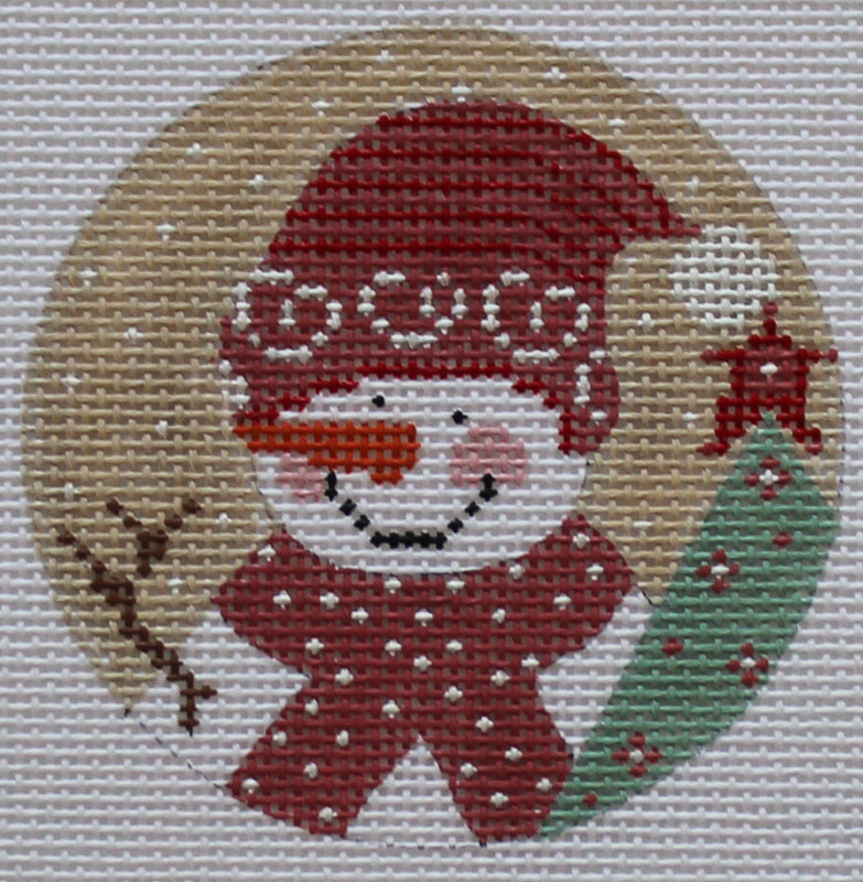 Snowman Needlepoint Ornament - 13 mesh
