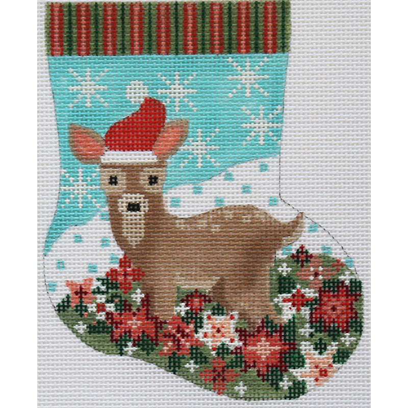 Deer in floral field Mini Stocking ornament