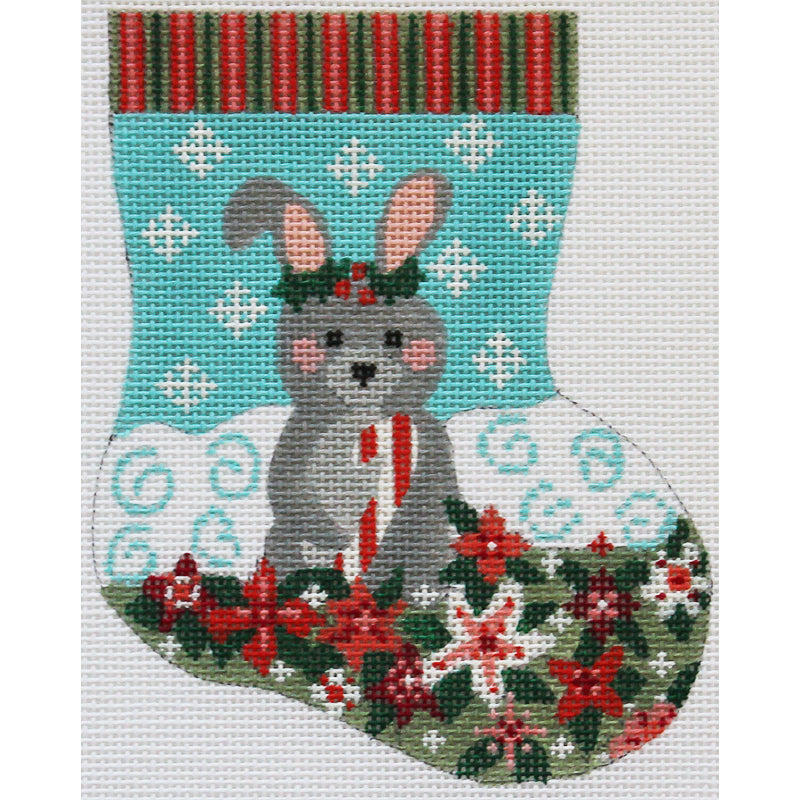Bunny in floral field Mini Stocking ornament