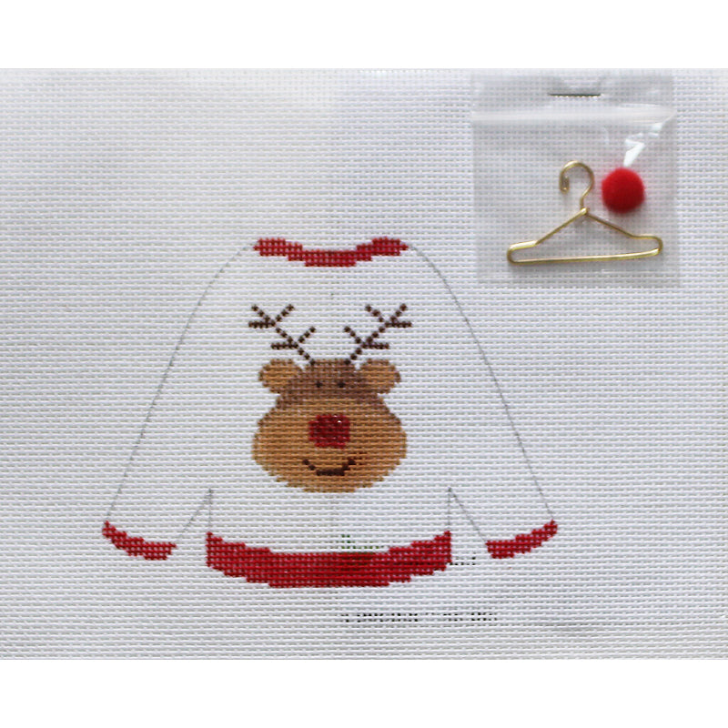Sweater with Reindeer by Hummingbird Needlepoint