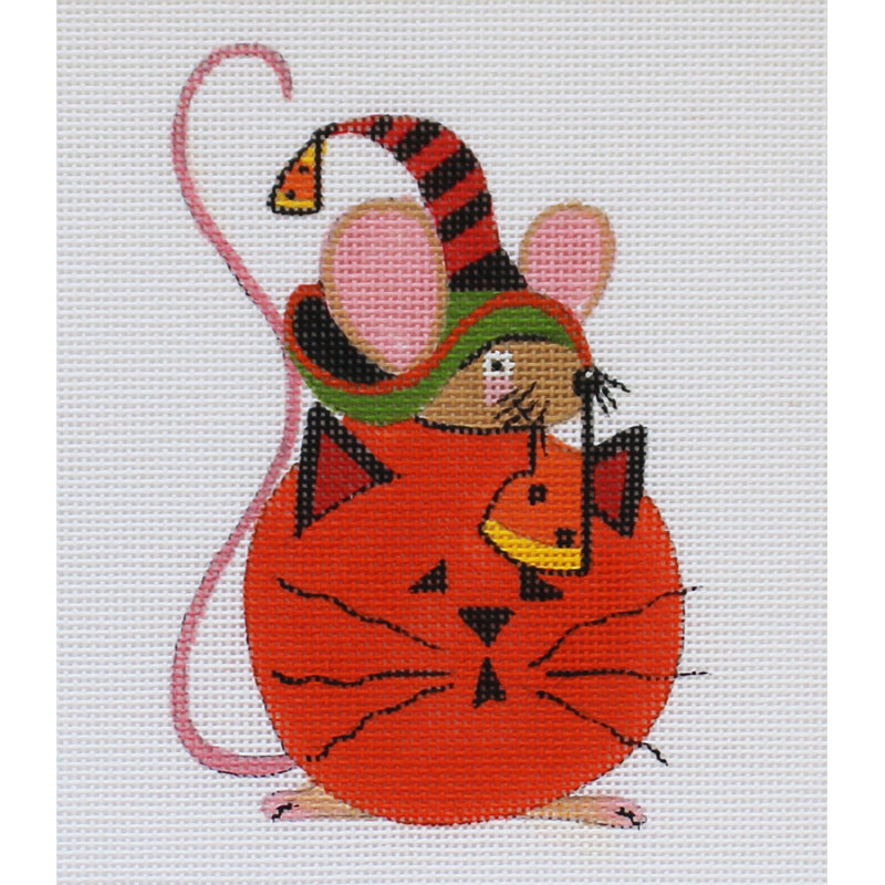 Whimsical Mouse in Pumpkin Hat by Lainey Daniels